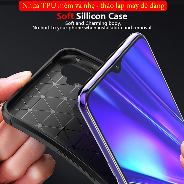 Ốp lưng Realme 5 Pro / Realme Q LT Carbon Fiber Case chống bám vân tay 2