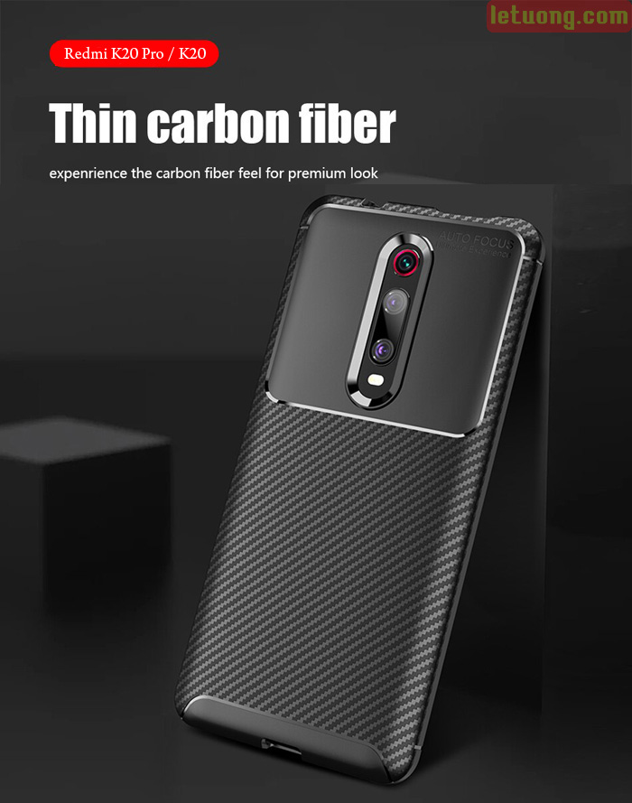 Ốp lưng Redmi K20 Pro / K20 LT Carbon Fiber Case chống bám vân tay 5