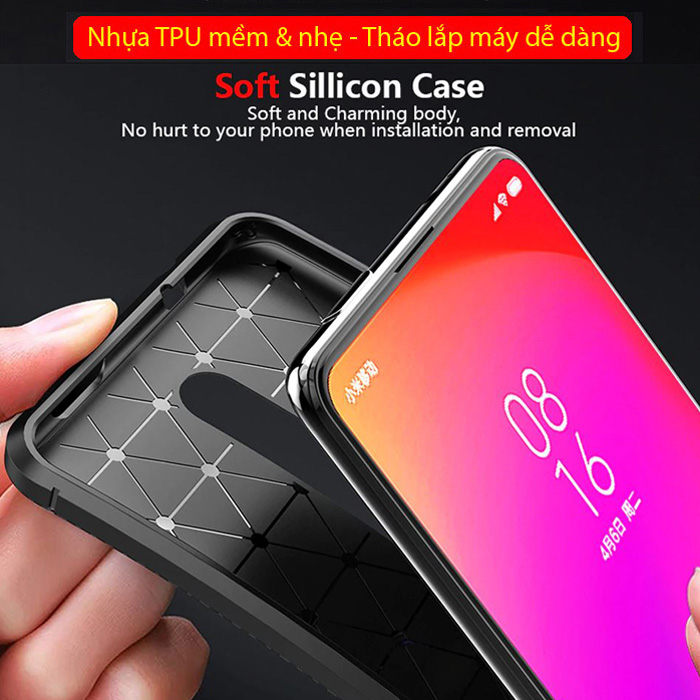 Ốp lưng Redmi K20 Pro / K20 LT Carbon Fiber Case chống bám vân tay 2