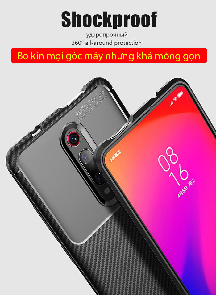 Ốp lưng Redmi K20 Pro / K20 LT Carbon Fiber Case chống bám vân tay 3