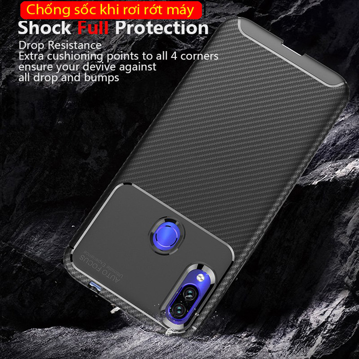 Ốp lưng Redmi Note 7 LT Carbon Fiber Case chống vân tay 4