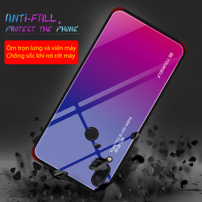 Ốp lưng Redmi Note 7 LT Beyoursefl Glass Case Gradient đổi màu 2