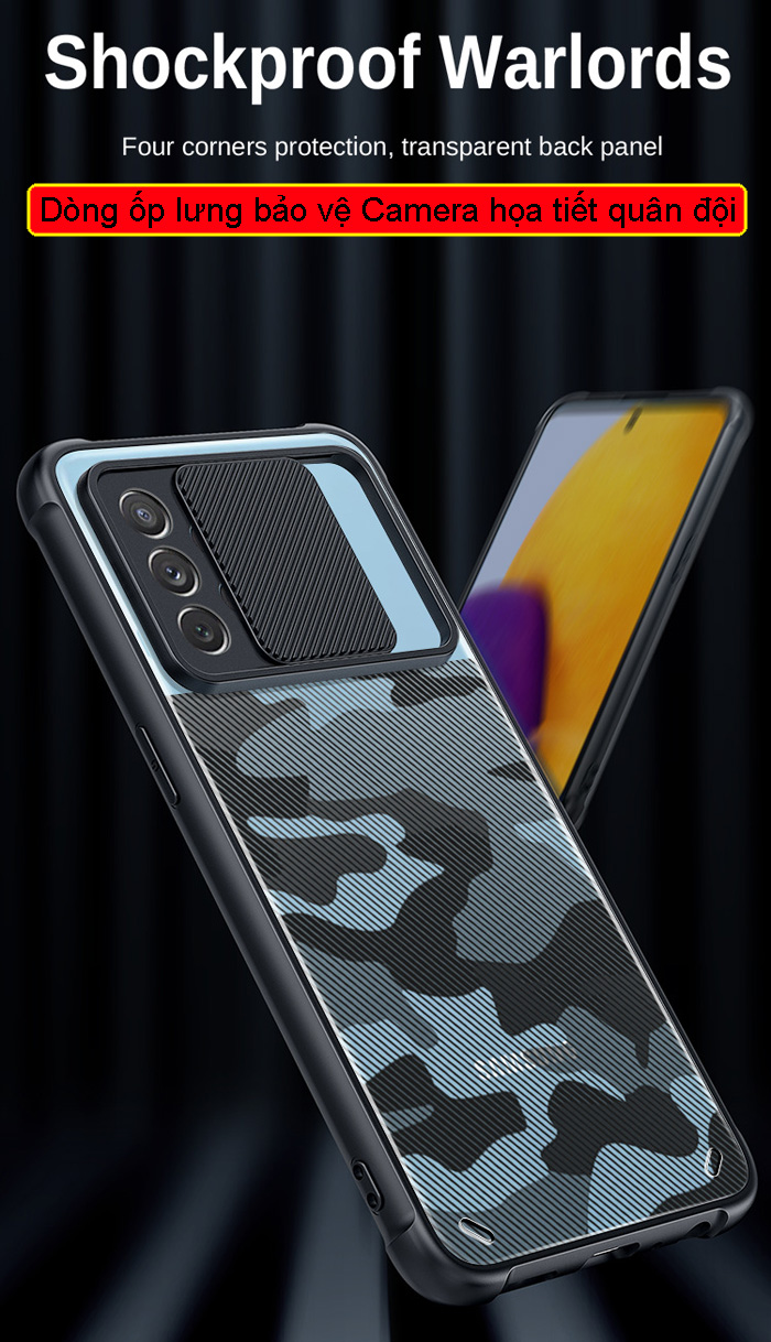 Ốp lưng Samsung A52, A52 5G Rzants Armor Camo bảo vệ camera 2