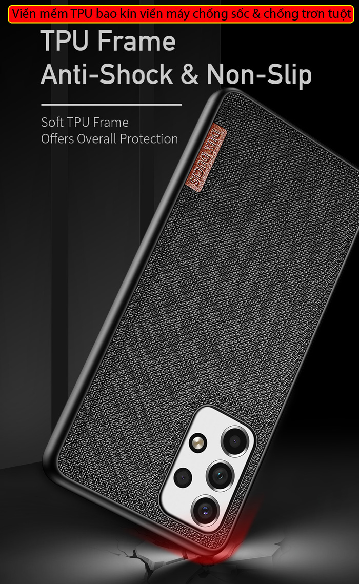 Ốp lưng Samsung A53 5G Dux Ducis Fino dệt sợi Nylon siêu bền 2
