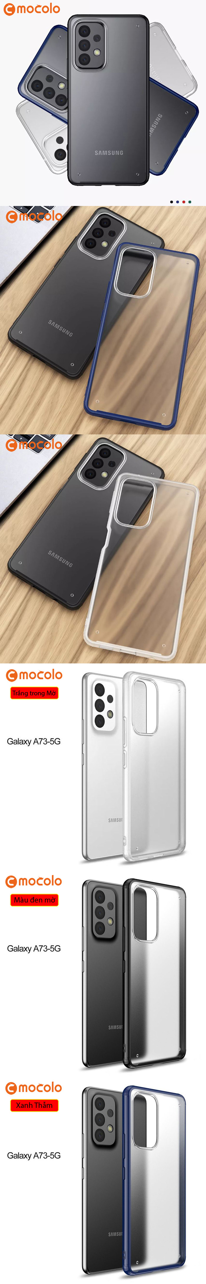 Ốp lưng Samsung A73 5G Mocolo Hybrid Matte trong mờ chống sốc 3