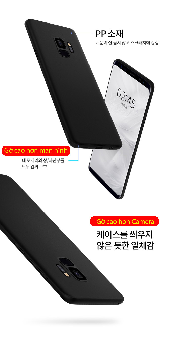 Ốp lưng Galaxy S9 Spigen Air Skin 0,4mm mỏng nhẹ nhất từ USA - tặng dán lưng Carbon 3