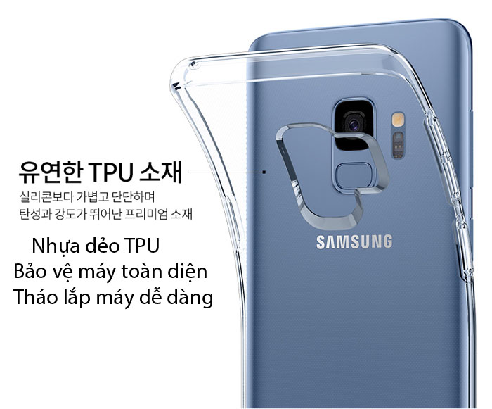 Ốp lưng Samsung Galaxy S9 Spigen Liquid Crystal trong suốt từ USA 1