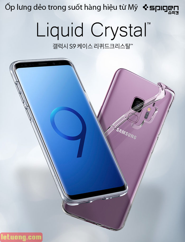 Ốp lưng Samsung Galaxy S9 Spigen Liquid Crystal trong suốt từ USA 3