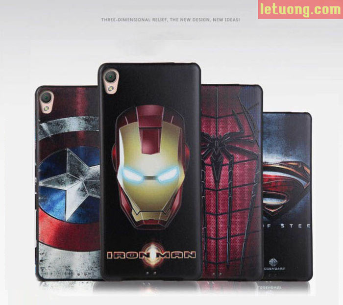 Ốp lưng Xperia XA Mycolor Avengers dập nổi 3D + Kính cường lực 2