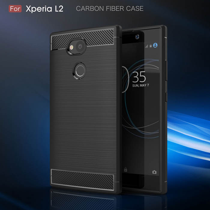 Ốp lưng Sony Xperia L2 Viseaon Rugged Armor Carbon nhựa mềm 2