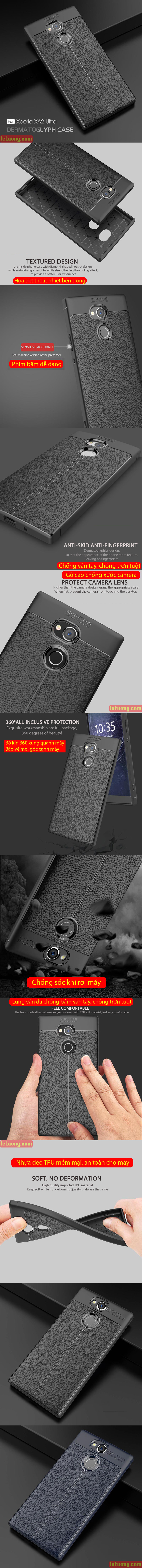 Ốp lưng Sony Xperia XA2 Ultra LT Leather Design Case vân da 5