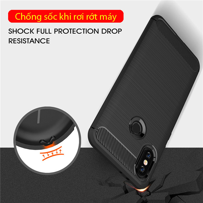 Ốp lưng Xiaomi Mi 6X Viseaon Rugged Armor nhựa mềm chống vân tay 3