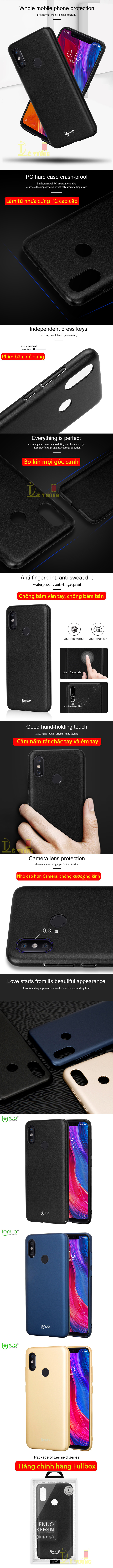 Ốp lưng Xiaomi Mi 8 Lenuo Leshield Case siêu mỏng, lưng mịn 4