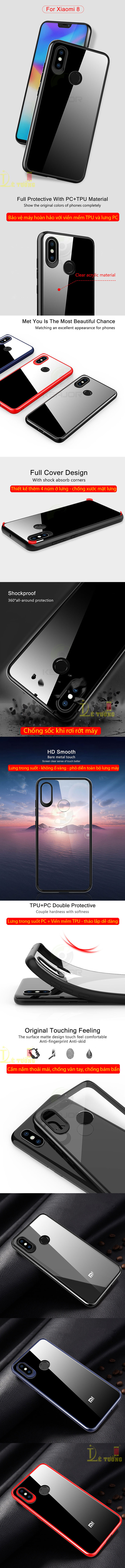 Ốp lưng Xiaomi Mi 8 LT Original Hybrid viền mềm + lưng trong suốt  4