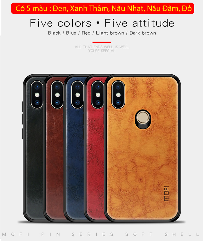 Ốp lưng Xiaomi Mi 8 Mofi Pin Series vân da - đơn giản - sang trọng 1