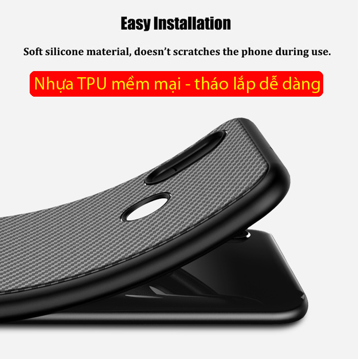 Ốp lưng Xiaomi Mi 8 SE LT Carbon Fiber chống vân tay - siêu mỏng 2