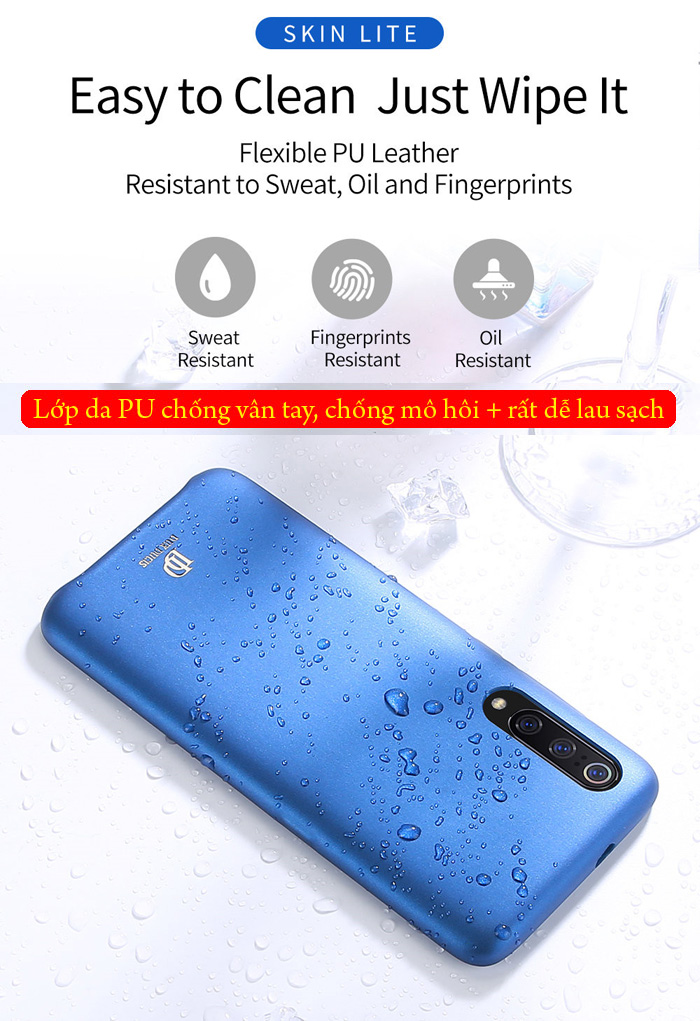 Ốp lưng Xiaomi Mi 9 Dux Ducis Skin Lite lưng da mềm mịn 1