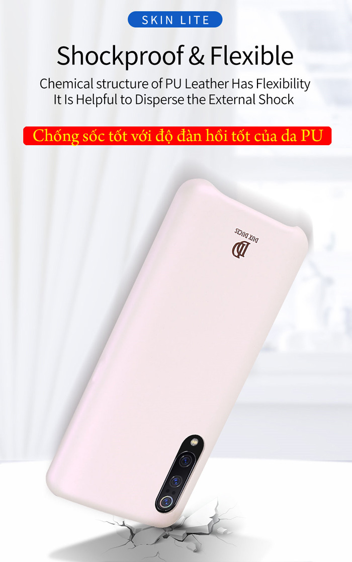 Ốp lưng Xiaomi Mi 9 Dux Ducis Skin Lite lưng da mềm mịn 5