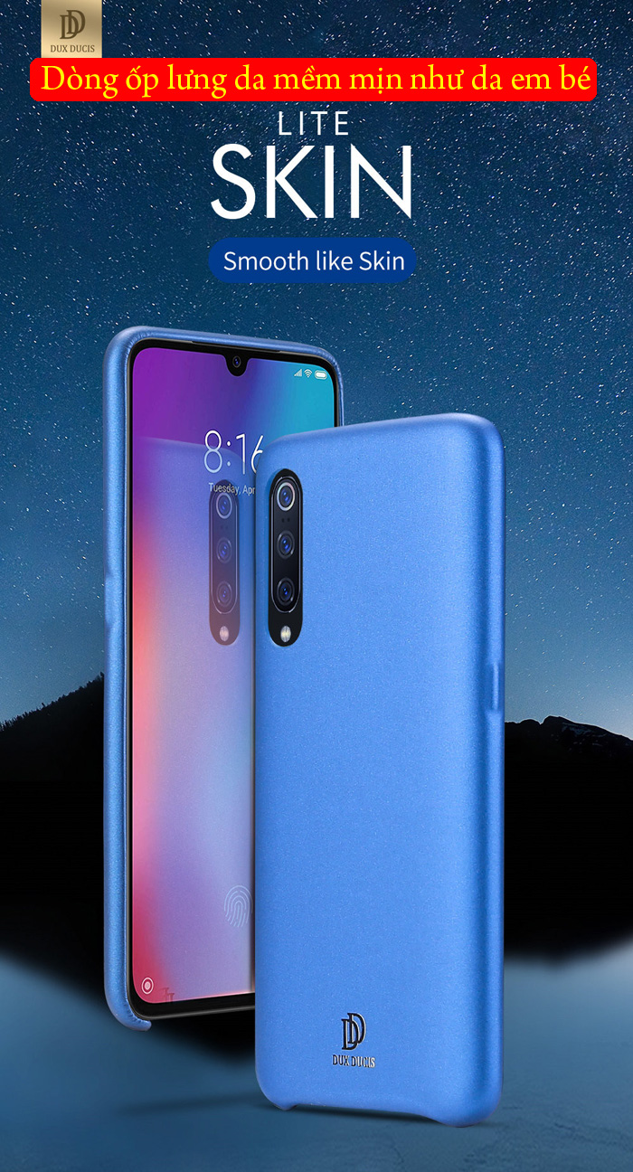 Ốp lưng Xiaomi Mi 9 Dux Ducis Skin Lite lưng da mềm mịn 7